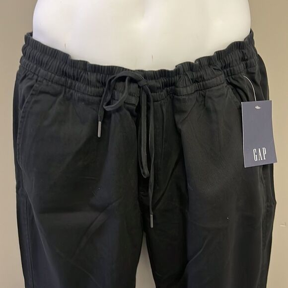 Gap Black Women’s Pull On Cargo Twill Joggers with Drawstrings and Back Pockets- - Picture 4 of 13